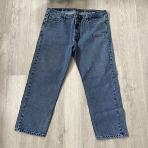 Wrangler Men's Blue Denim Cotton Jean Workwear 42x30 97NPQDR